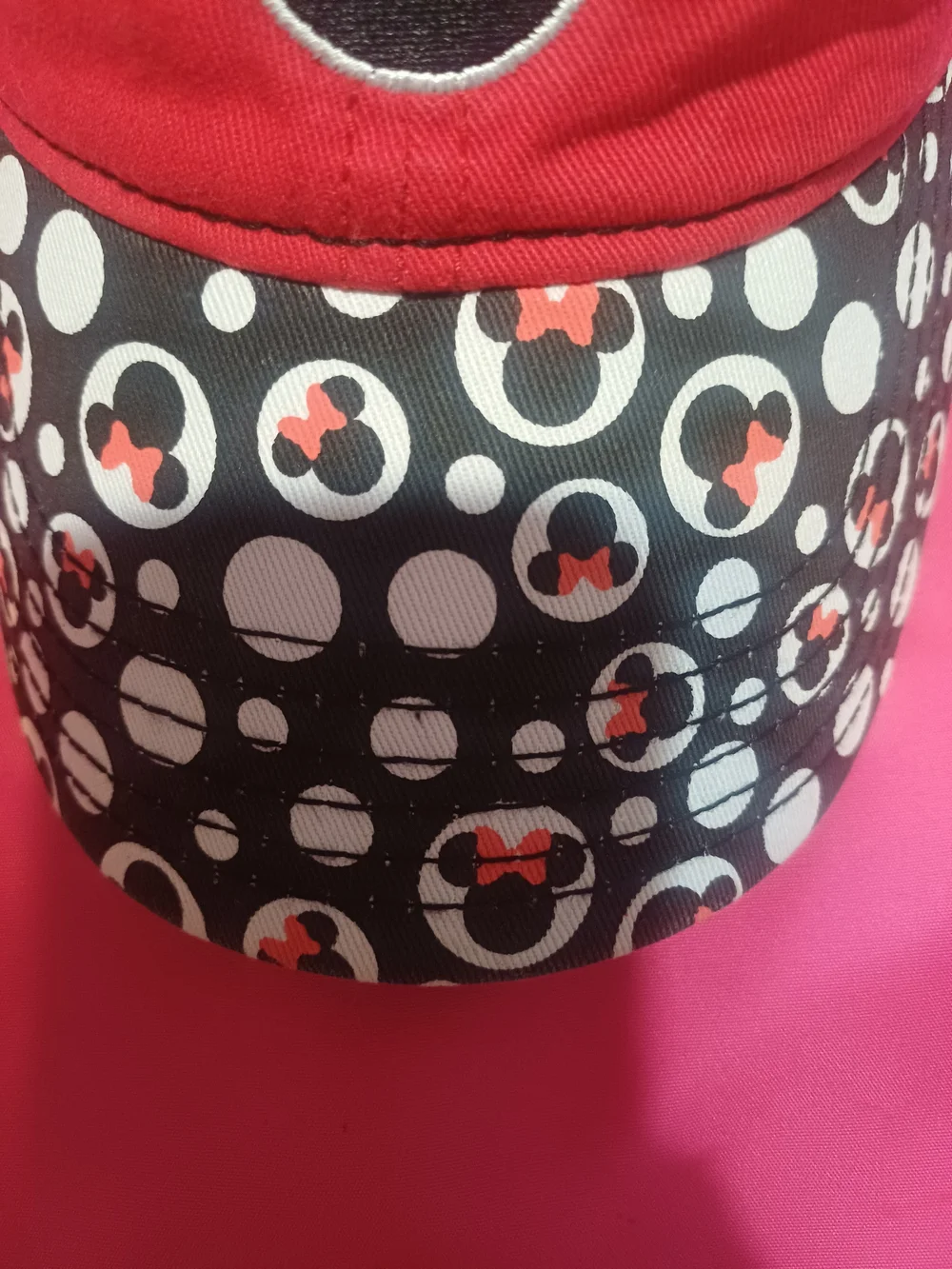 Disney Black and Red Minnie Mouse Embroidered Baseball Cap